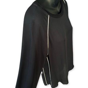 🌸4/$20🌸 Black Raglan Tuxedo Look Crewneck Blouse